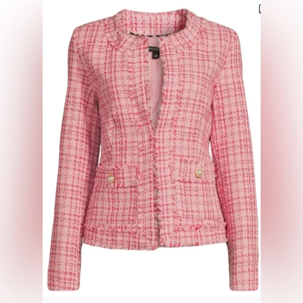 Nanette Lepore Tweed Jacket with Pearl and Gold Accents - Picture 2 of 8